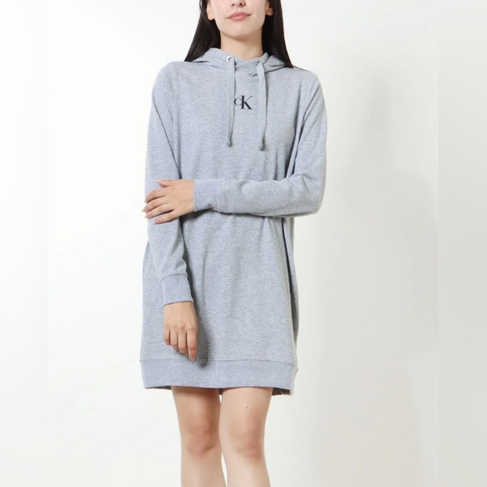 Calvin Klein Sweaterdress Women XL Gray Oversized Hoodie‎ Cozy Comfy NWT